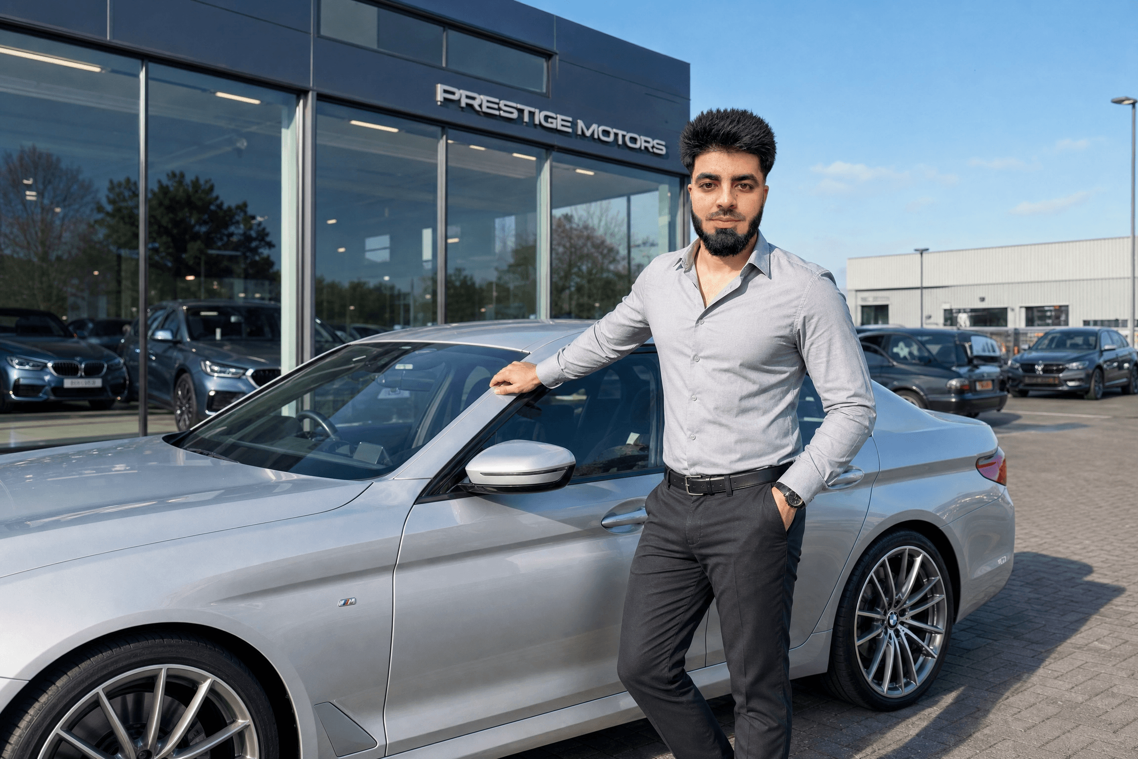Raees Khan at a dealership